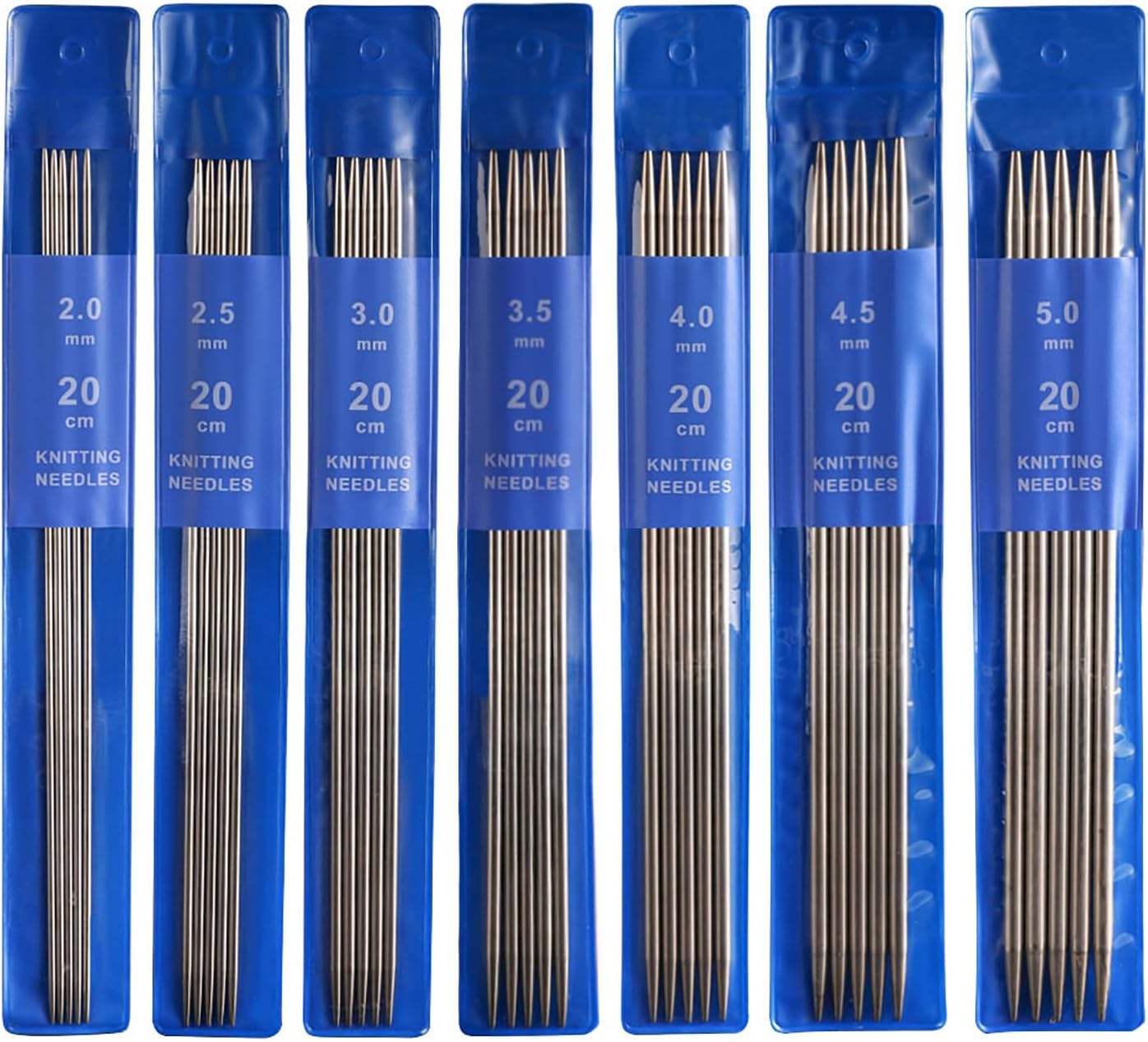 peiqiup Double Pointed Knitting Needles Set (35 Pieces), Double Pointed Stainless Steel Knitting Needles, For Hat Socks Sleeves Handcraft Sweater Weave and Patterns