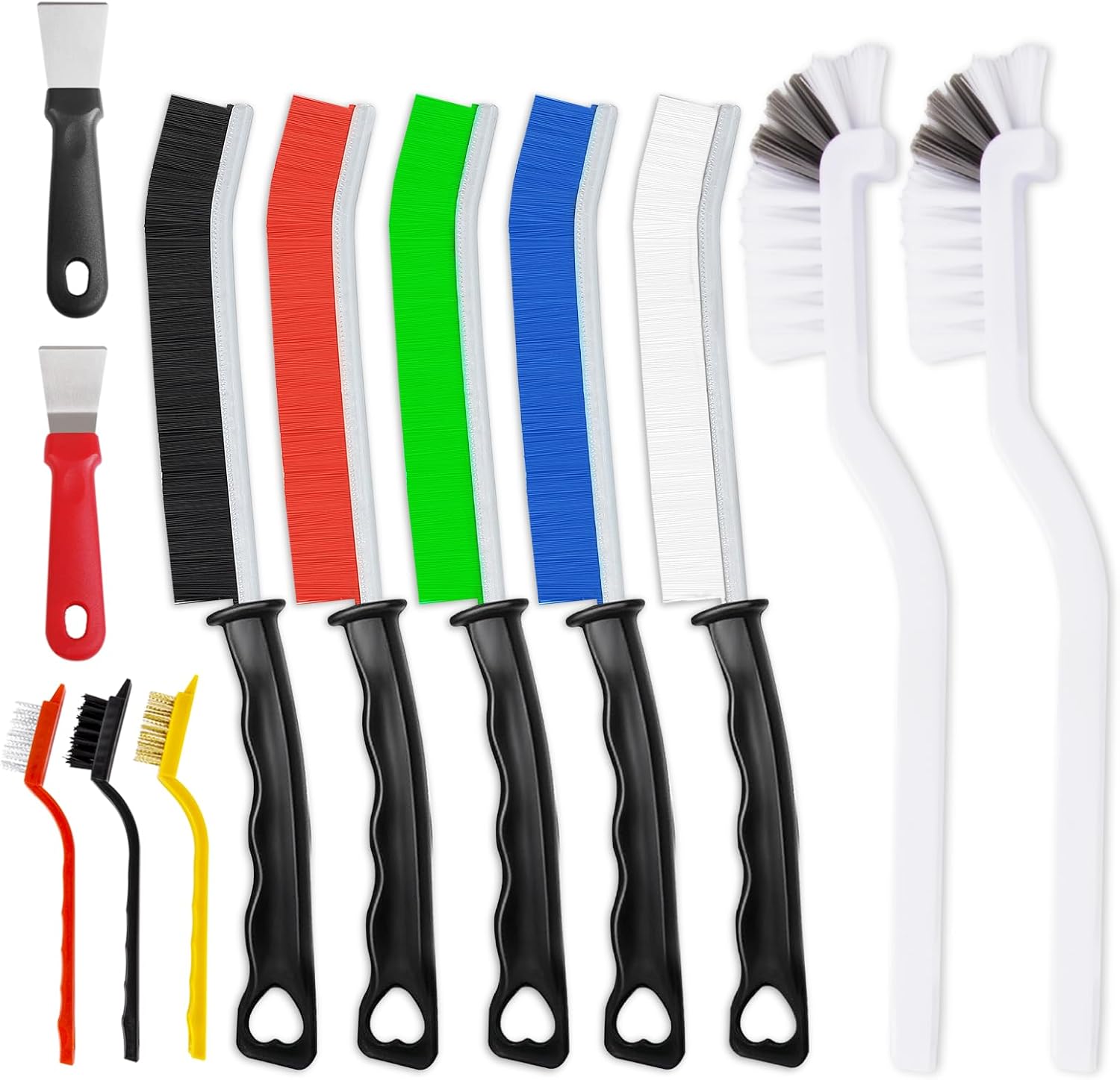 Crevice Cleaning Brush, Thin Hard Bristle Crevice Cleaning Tool Supplies for Tight Place, 12Pcs Small Household Use Cleaning Set for Kitchen, Gout, Gap, Corner, Window Track, Cup, Teapot, Bottle