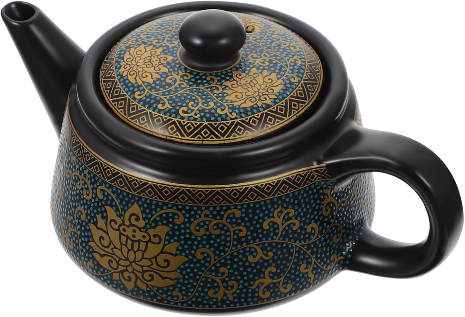 KICHOUSE Vintage Ceramic Tea Kettle Creative Hand Painted Teapot for Home Decor and Entertaining Present for Tea Lovers at Housewarming Parties