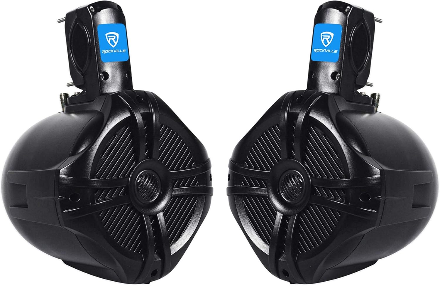 Rockville RWB65B 500W 6.5" Marine Wakeboard Tower Speakers, 4 Ohm, Waterproof, Durable Mounting, High-Fidelity Sound, Perfect for Boats, Jeeps, ATVs