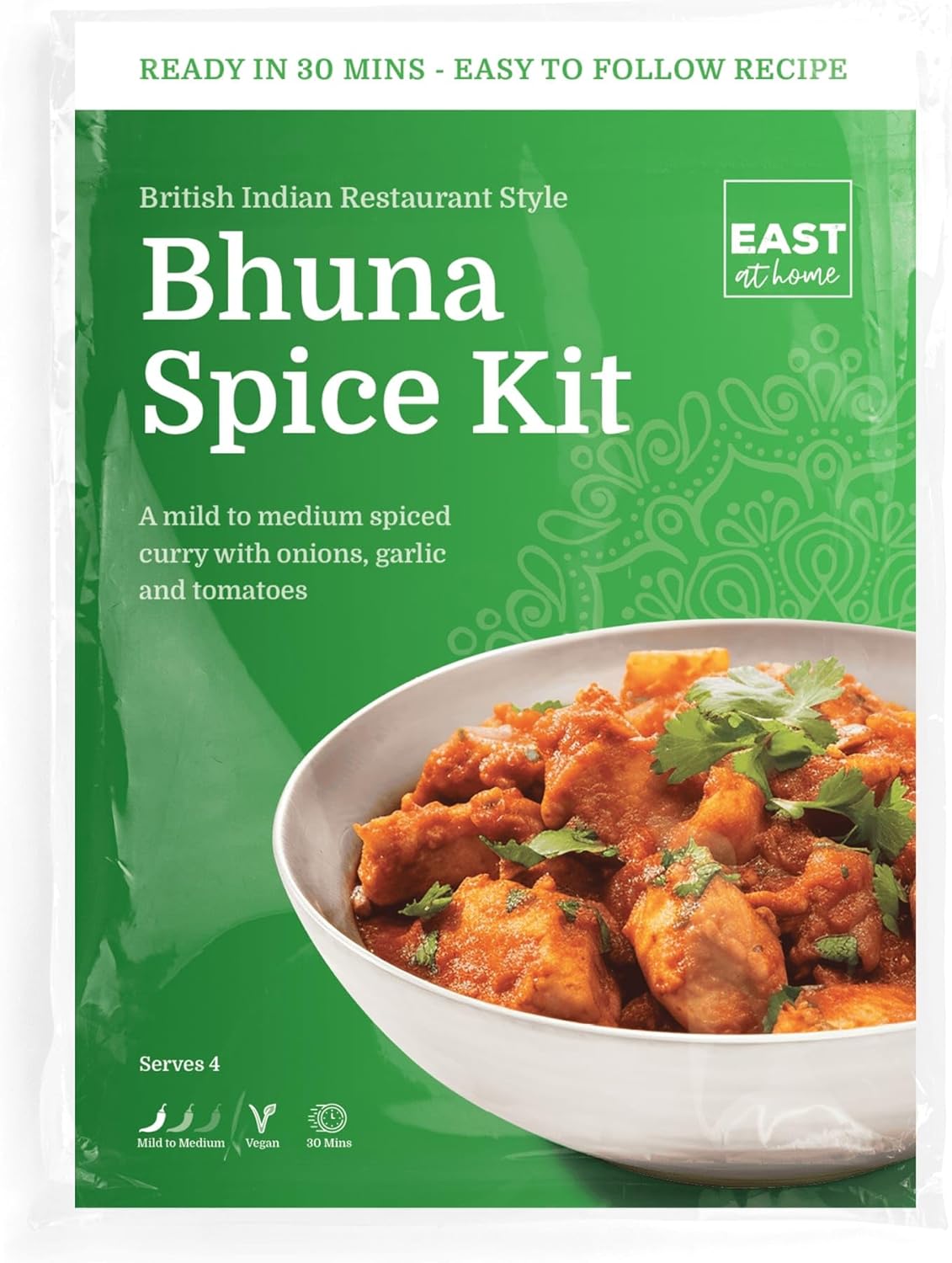 East at Home Bhuna Spice Kit | Make Restaurant Quality Bhuna Curry in 30 Minutes | Serves 4 | Vegan | Gluten-Free | Pack of 1