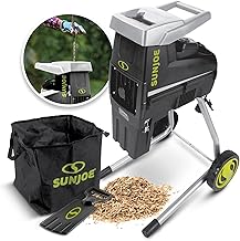Sun Joe CJ603E 15-Amp 1.7-Inch Cutting Diameter Electric Silent Wood Chipper/Shredder, green