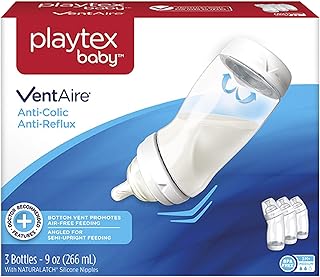 Playtex Baby Ventaire Anti Colic Baby Bottle, BPA Free, 9 Ounce - 3 Count