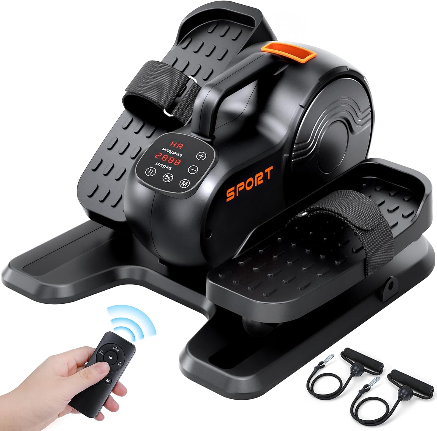 Under Desk Elliptical Machine, 3-in-1 THERUN Electric Ellipse Leg Exerciser As Seen On TV for Seniors, Fully Assembled Portable Seated Pedal Exerciser w/Remote Control, 10-Level Speeds & Resistance