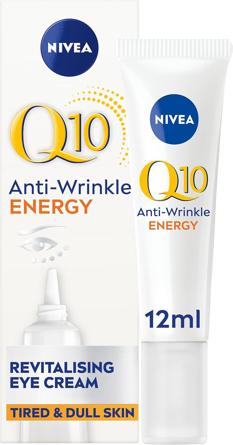 NIVEA Q10 Anti-Wrinkle Energy Revitalising Eye Cream (15 ml), Fast-Absorption Eye Cream for Brighter Complexion, Vitamin C Eye Cream to Reduce Appearance of Dark Circles