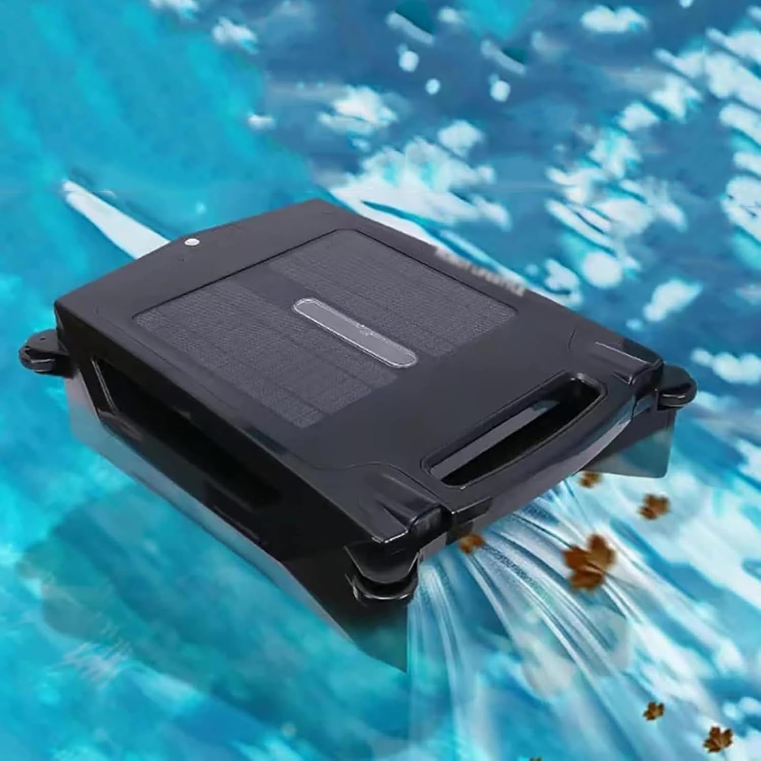 Robotic Solar Pool Skimmer Cleaner, Automatic Cordless Solar Powered Robot Cleaner with Dual Charging Modes 24/7 Cleaning for All Pools Smart Obstacle Avoidance