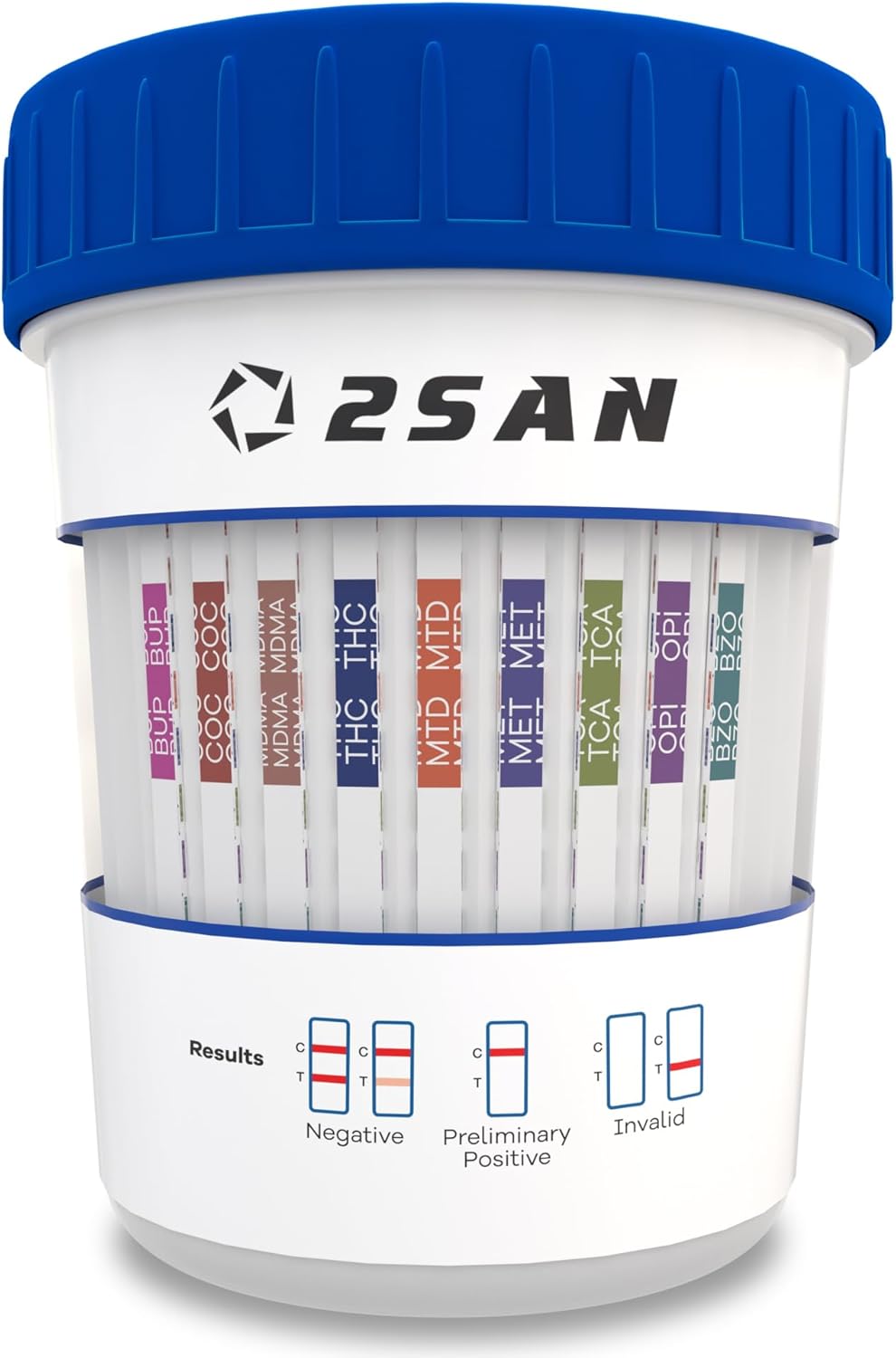 2San 14-Panel Drug Test Cup – Fast 5-Min Results – Screens for THC Cocaine Meth Opiates PCP MDMA Oxy & More – Accurate at-Home Urine Test Kit – FSA HSA Eligible