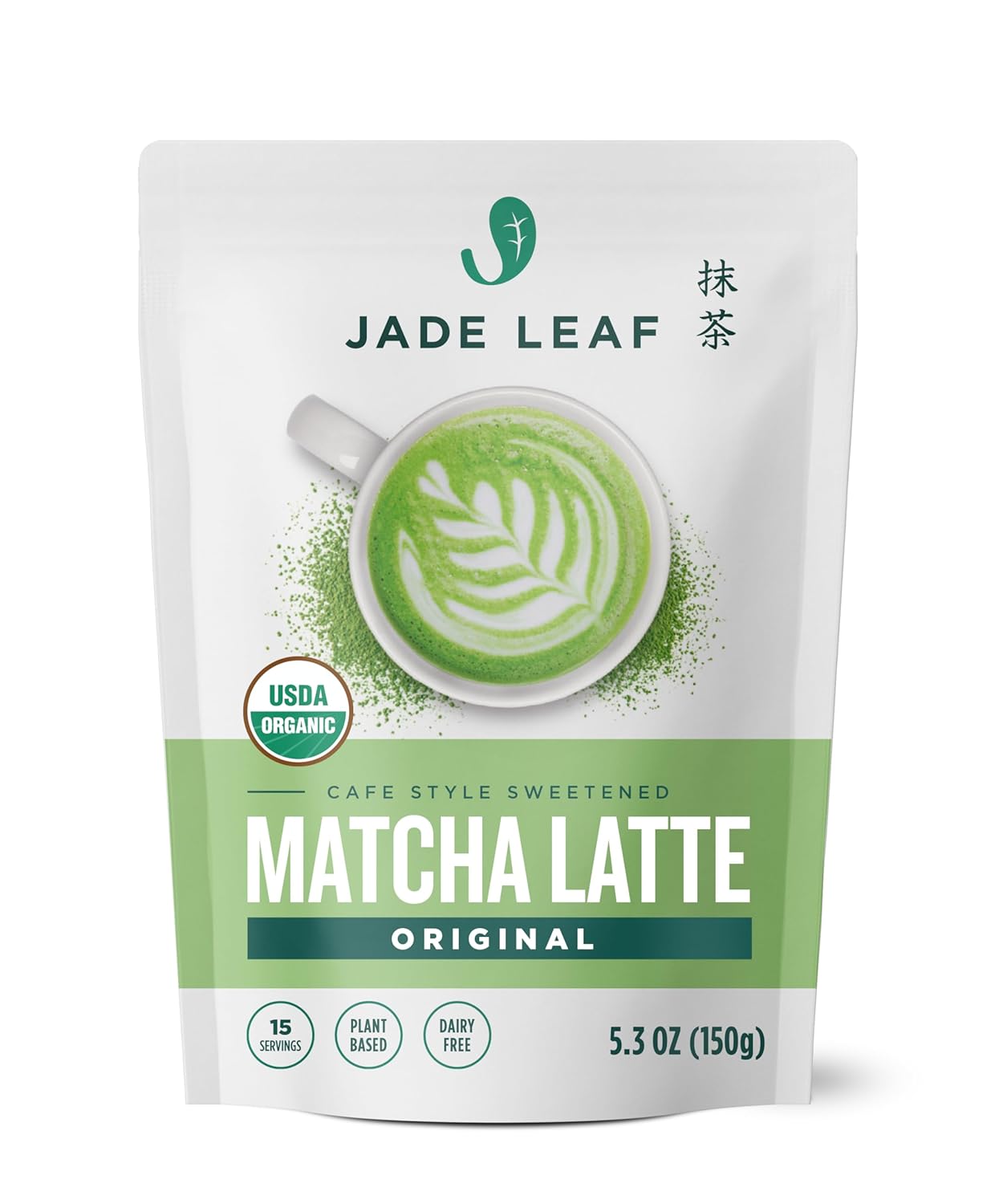 Jade Leaf Matcha Organic Premium Ceremonial Grade Matcha Green Tea Powder - Japanese - Culinary, Ingredient, Ceremonial Barista Teahouse, Latte, Collagen, 5.3 Ounce (Pack of 1), Matcha Latte
