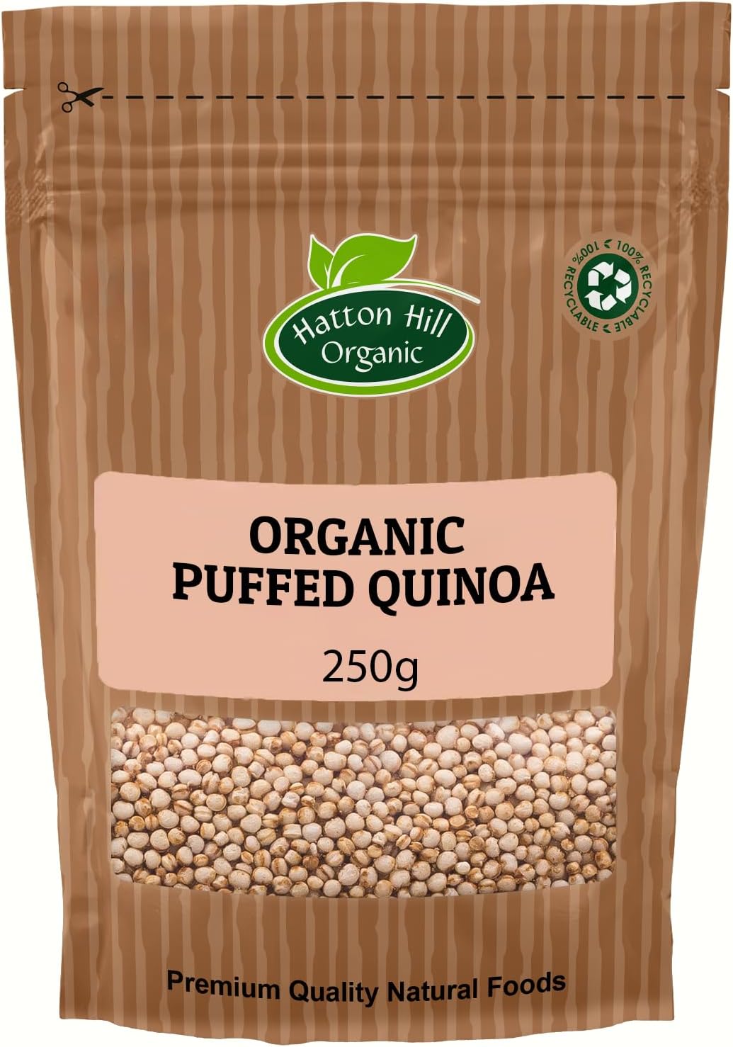Organic Puffed Quinoa 250g by Hatton Hill Organic | Light & Crispy Superfood for Breakfast, Baking, and Snacks