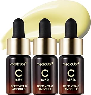 Medicube Deep Vita C Serum 2.0 || 14.5% Pure Vitamin C reduce the appearance of hyperpigmentation, dark spots, and blemishes | 16 self-tests complete | Korean skincare (10g * 3 bottles)