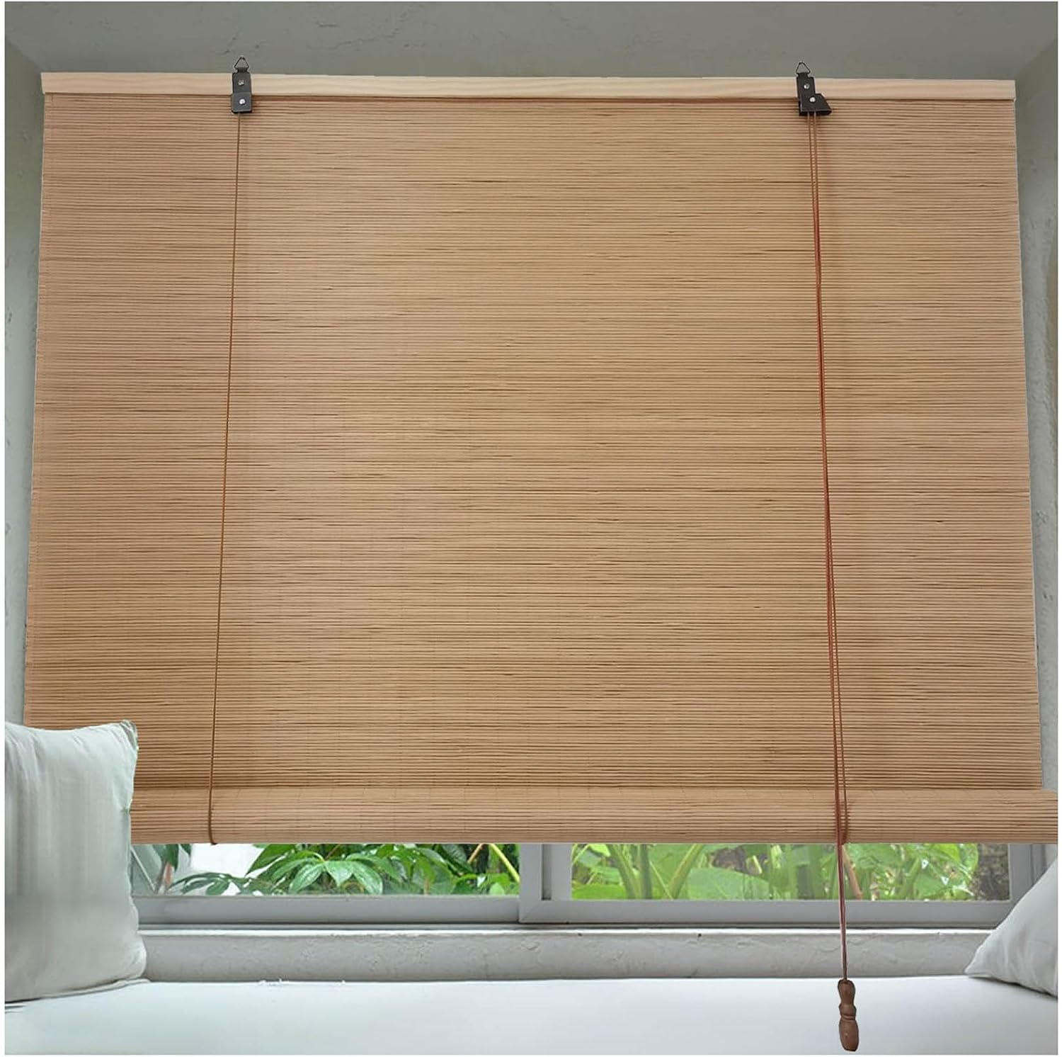 Natural Bamboo Roller Blinds Customizable 45 50 55 60 65 70 75 80 85 90 95 100 105 110 115 120 125 130 135 140 145 150 155 160 165 170 175 180 Wide Roman Blinds with Lift Anti-Uv Bamboo Shades Privacy