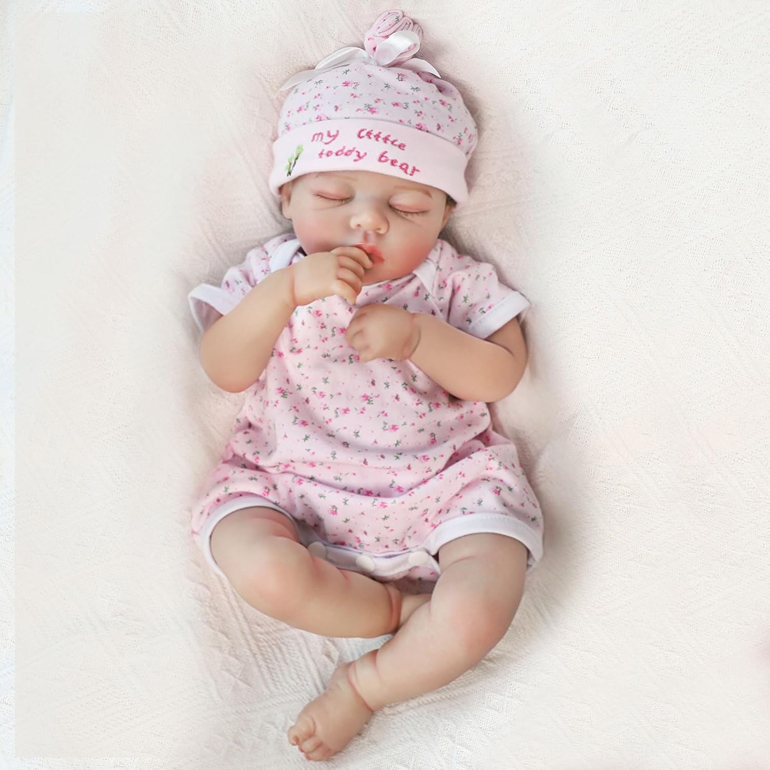 Reborn Baby Doll, Vinyl Material, 18 Inch, Realistic Design, Lucy Model, 5 Piece Set, Ages 3-6 Years