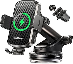 CHGeek Wireless Car Charger with Phone Holder Mount, 15W Fast Charging Auto Clamping Phone Holders for You Car Windshield Dashboard Air Vent Accessories for iPhone, Samsung Galaxy, Google, etc