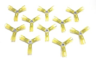 Metal Magery 12-10 Ga 3 Way Wire Connector AWG Heavy Duty Heat Shrink Butt Terminals - Pack of 10