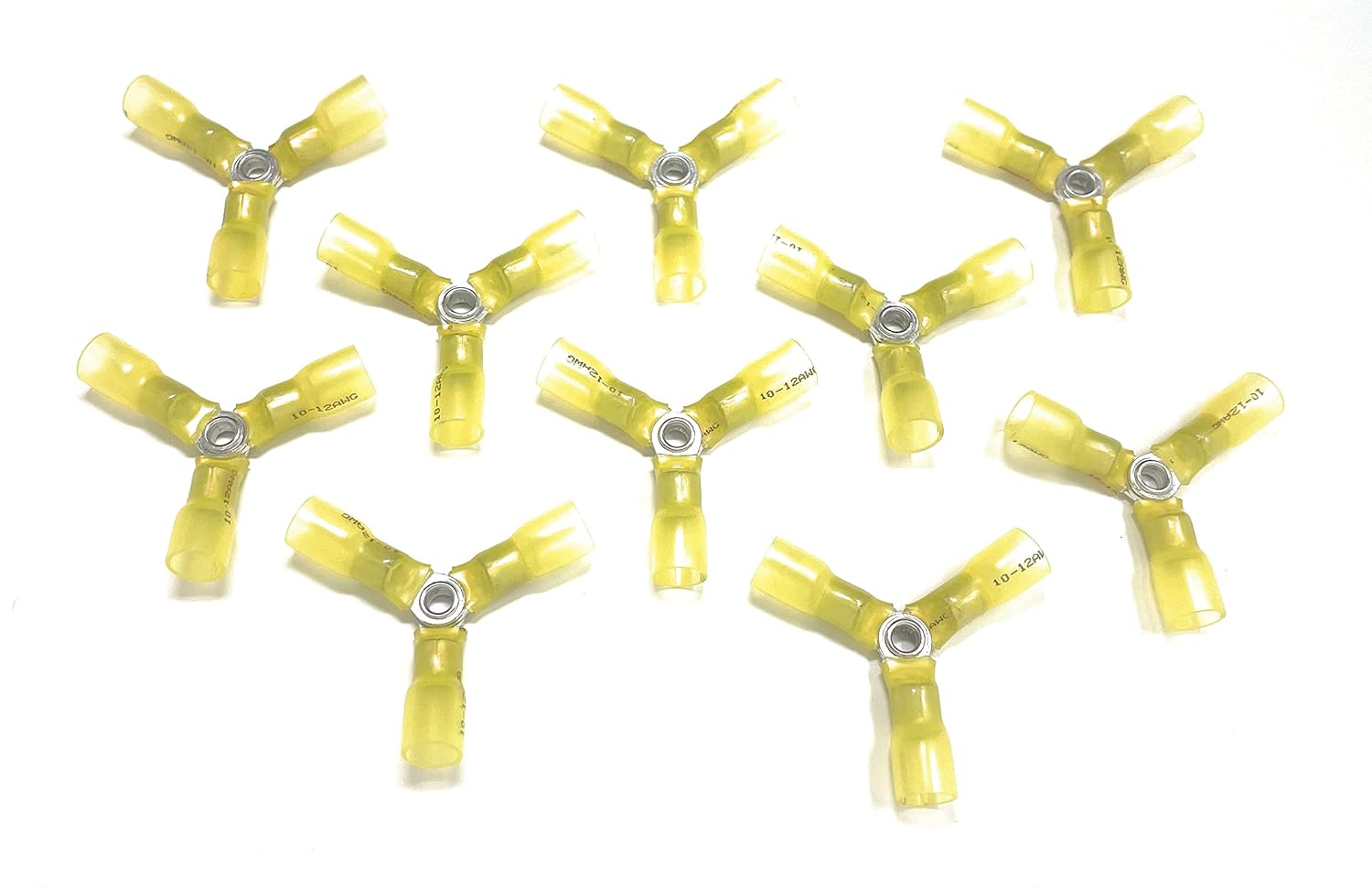 Metal Magery 12-10 Ga 3 Way Wire Connector AWG Heavy Duty Heat Shrink Butt Terminals - Pack of 10