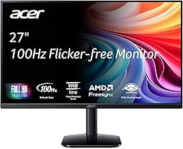 Acer KB272 E0bi 27" IPS Full HD (1920 x 1080) Zero-Frame Gaming Office Monitor AMD FreeSync Technology Up to 100Hz Refresh 1ms (VRB) Low Blue Light Tilt HDMI & VGA Ports