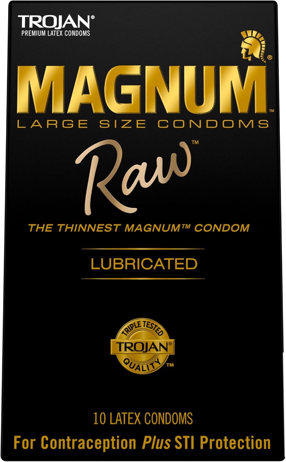 TROJAN Magnum Raw Large Size Thin Condoms. Magnum Condoms, 10 Count