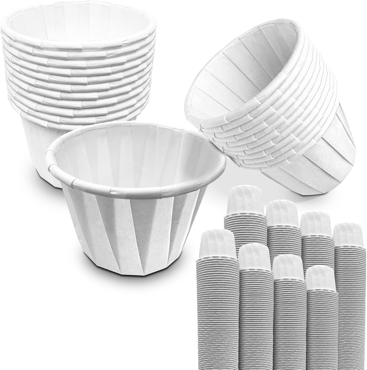 1000 Pack RE-GEN - Wax Paper Medicine Pot 28ml | Fluid Resistant to Allow Use with Liquids | Ideal for Medication Distribution in Care Homes and Nursing Homes as Well as Personal Use