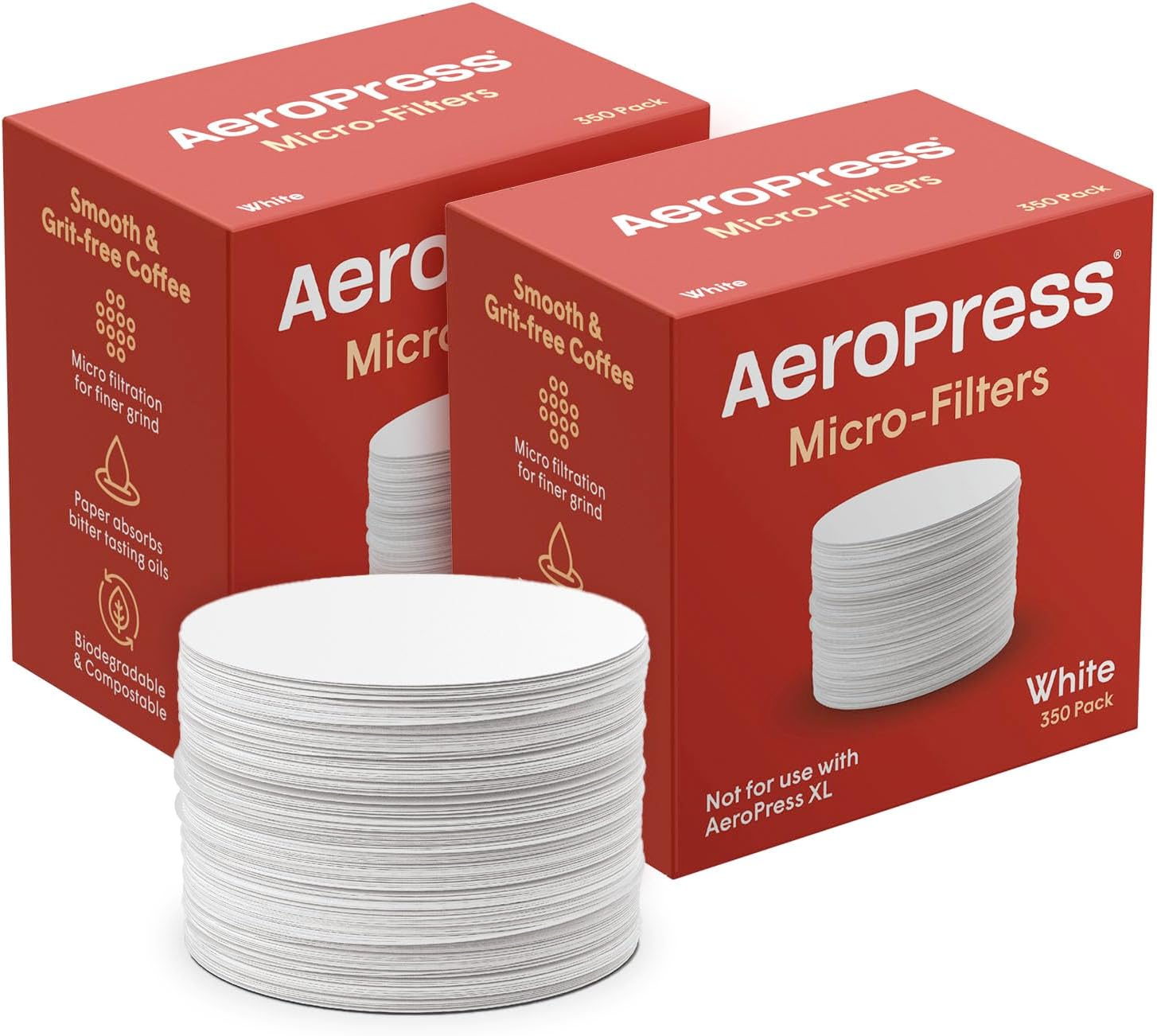 AeroPress Replacement Filter Pack - Microfilters For AeroPress Coffee And Espresso Maker - 2 Pack (700 count),White
