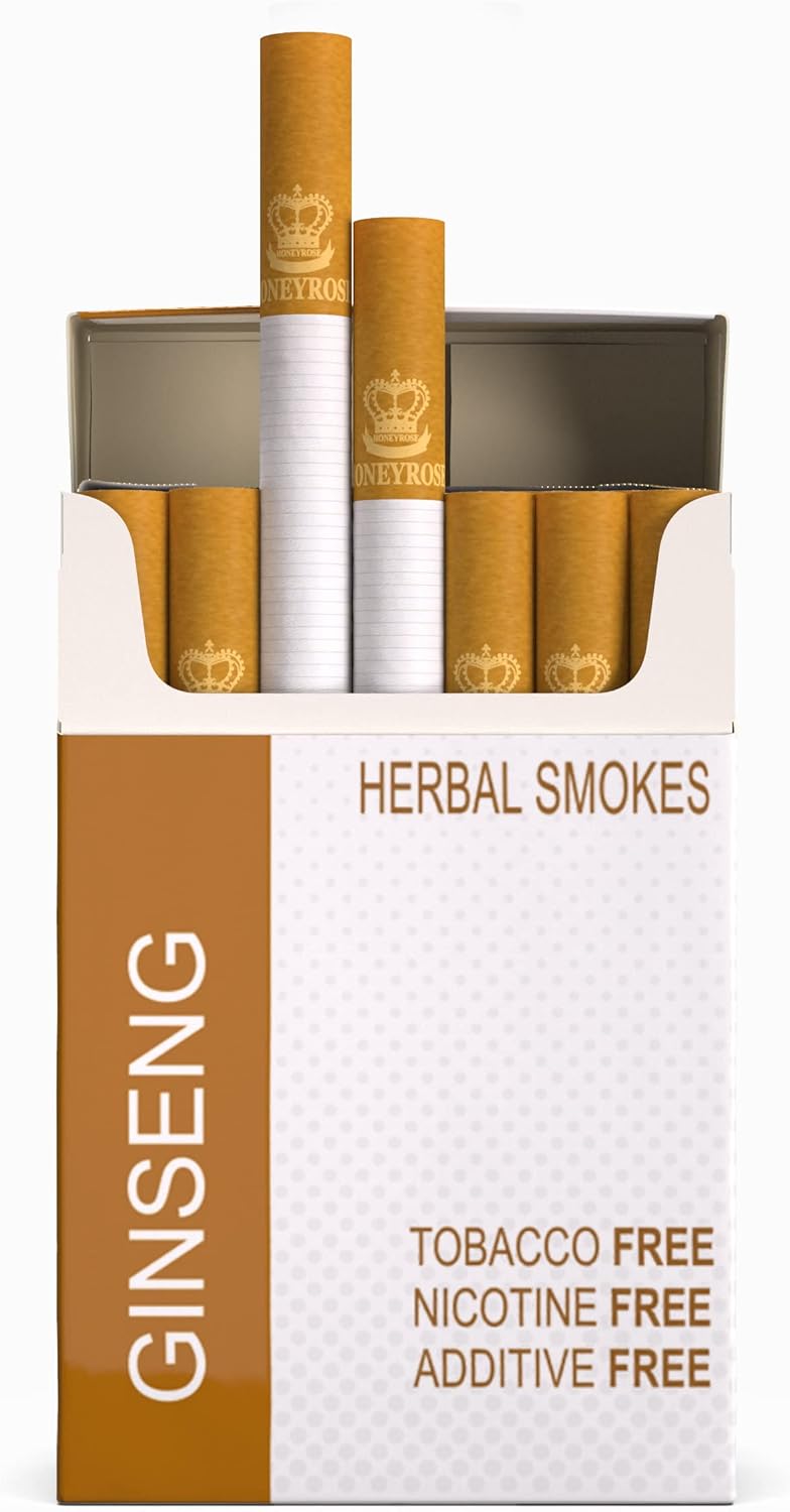 Honeyrose Ginseng Herbal Cigarettes,Tobacco & Nicotine Free, Made in UK