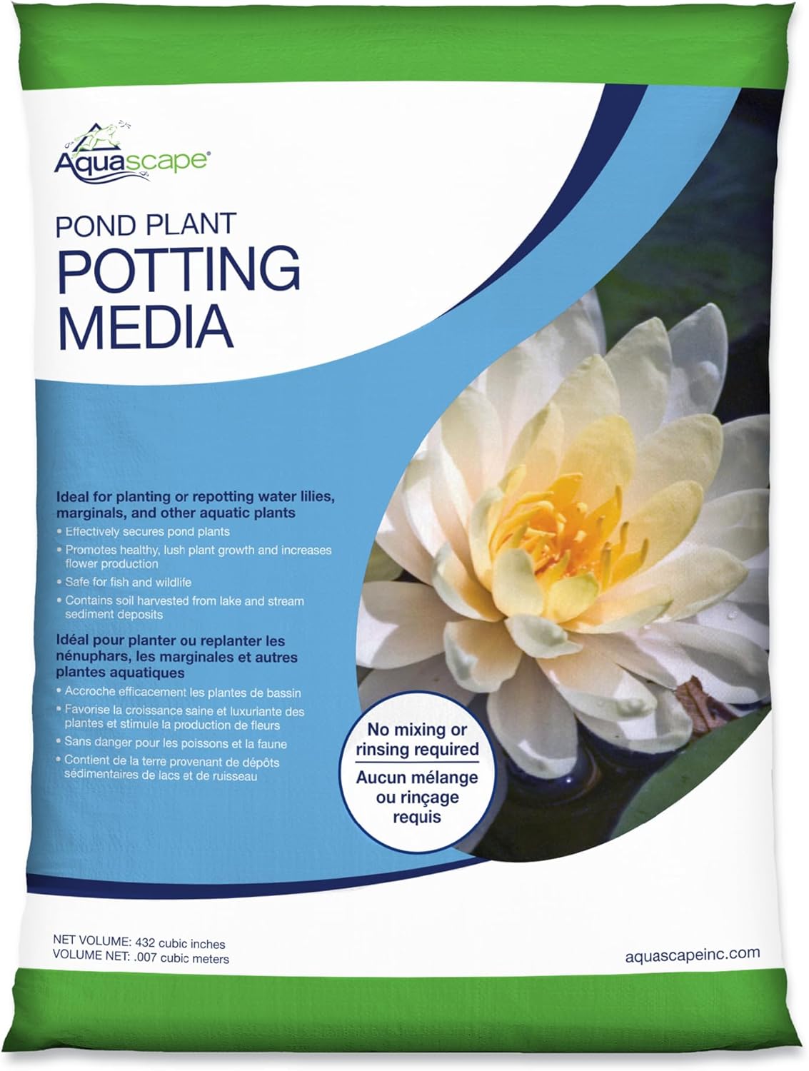 Aquascape Pond Plant Potting Media, Nutrient-Rich Aquatic Soil for Water Gardens, Supports Strong Root Growth, 432 Cubic Inches, 89003