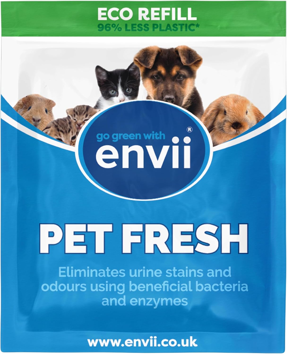 Envii Pet Fresh – Effective Pet Urine Stain & Odour Remover, Strong Enzyme Cleaner & Natural Deodoriser for Dog & Cat Urine, Faeces & Stains – Refill