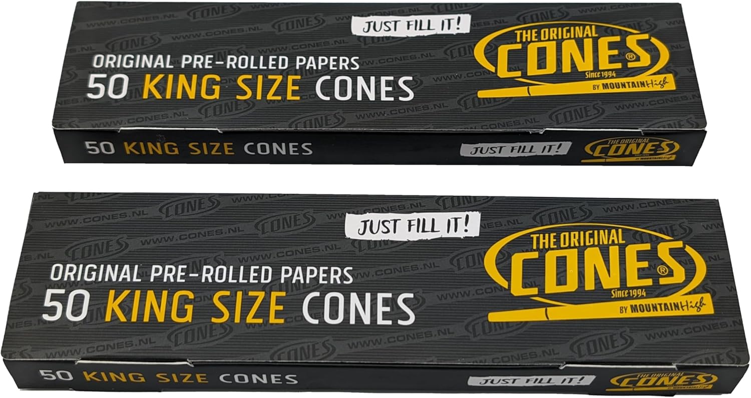 100 Smoking Papers Cones Pre-Rolled King Size 109 mm – with Roach Tip