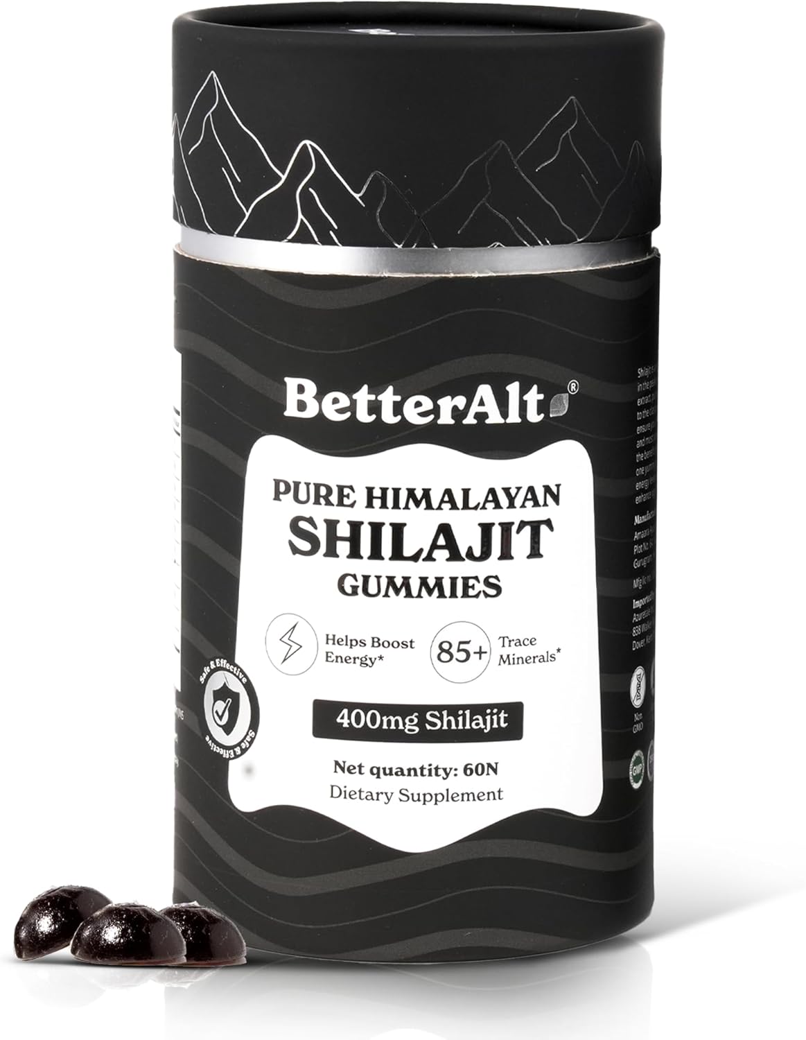 Better Alt Pure Himalayan Shilajit Gummies with 100% Shilajit |High Potency Gold Grade| 60 Gummies for Energy Boost & Immune Support, 75%+ Fulvic Acid| Travel Friendly - Tamarind Flavor