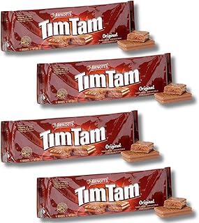 Arnot's Tim Tum Original Australian Chocolate Biscuits (4 Pack Deal) Box Packaging for Protection | Imported from Australia | Yummy...