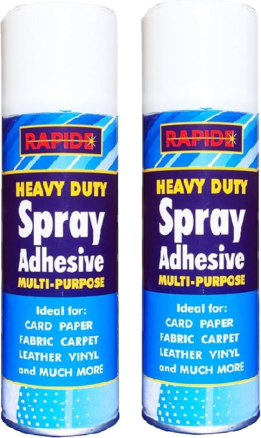 2x 300ml Heavy Duty Glue Spray Adhesive Card Paper Carpet Leather Vinyl Fabric