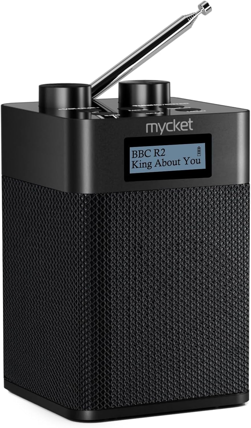 Mycket DAB/DAB+ Digital & FM Radio, USB Rechargeable and 2200mAh Battery Powered Radio,Portable DAB Radio, Radio with Bluetooth/U Disk, 80 Preset Stations,Headphone Jack, LED Display, for Home,Travel