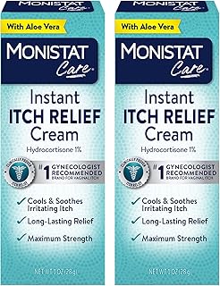 Monistat Instant Itch Relief Cream for Women, Maximum Strength Feminine Itch Care, 1 oz, 2 Pack