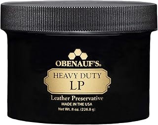 Obenauf's Heavy Duty LP Leather Preservative (8oz)- All Natural Beeswax Oil Conditioner- Rejuvenate Restore & Preserve Sunfaded or Cracked Boots Jackets Saddles Car Auto Upholstery Furniture- USA Made