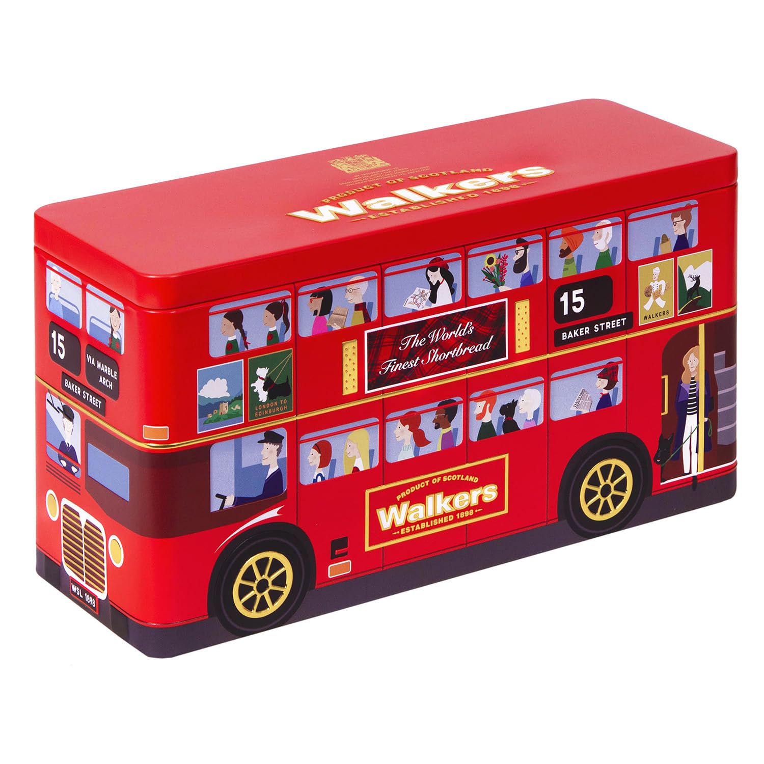 Walker's Shortbread London Bus Commemorative Tin, All-Butter Shortbread Cookies, 8.8 Oz