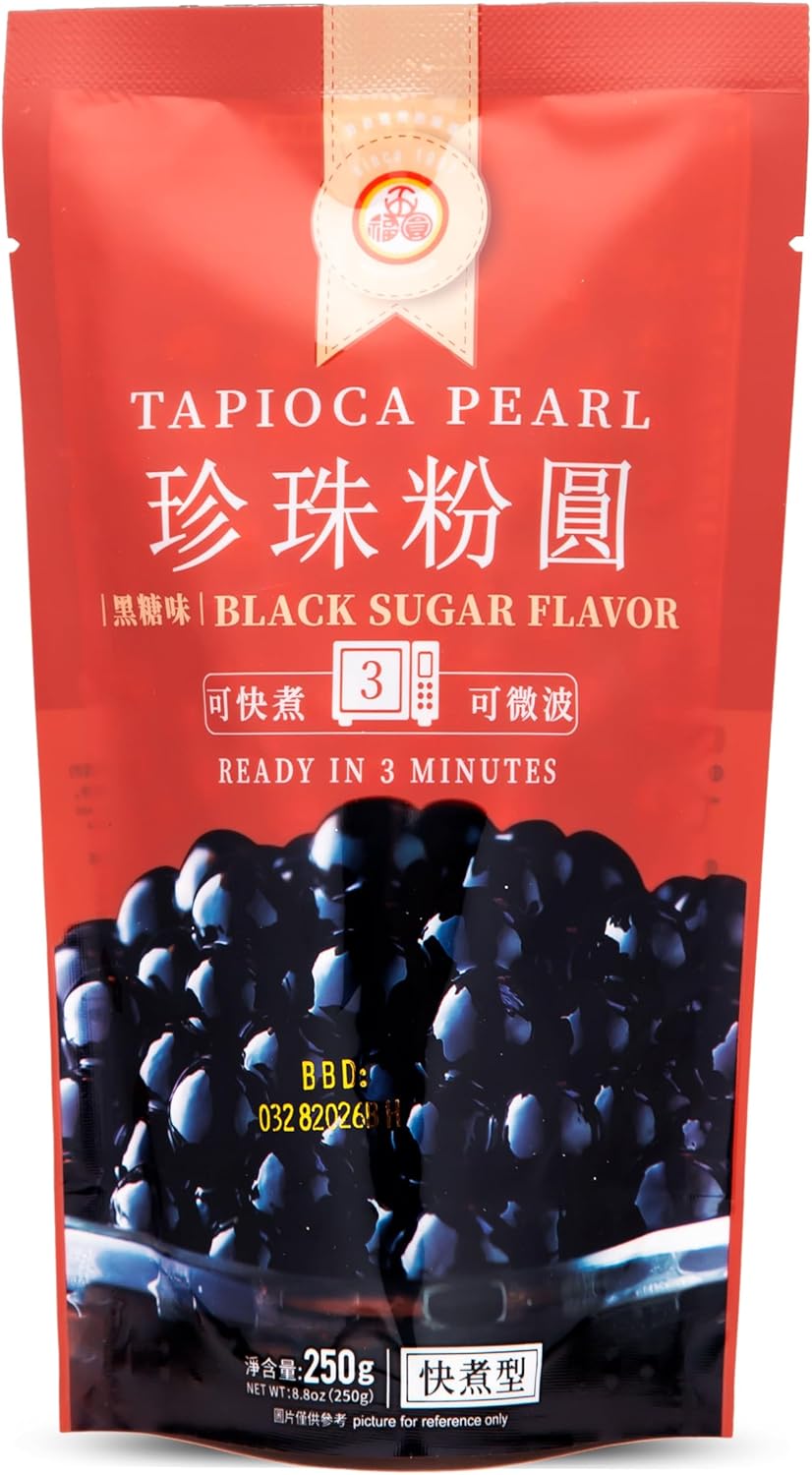Wu Fu Yuan Black Tapioca Pearl, 250 g (Packaging May Vary)