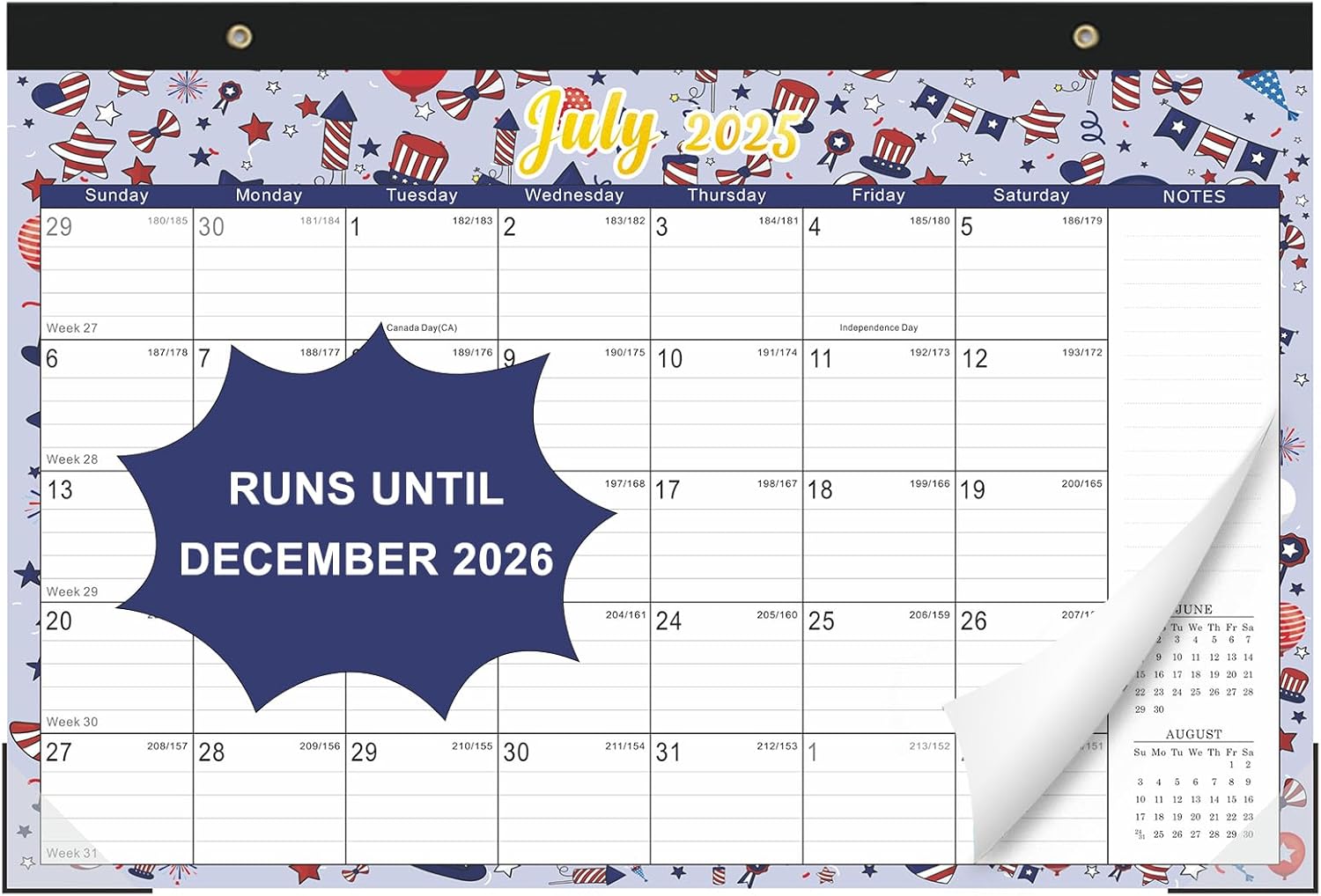 Lbylyhxc Desk Calendar 2025-2026, 18-Month School Year Calendar 2025-2026, July 2025 to December 2026, Large Desktop Calendar Monthly for Teacher with Corner Protectors 17" X 12" (Desk Calendar Seasons, 17x12 inches)