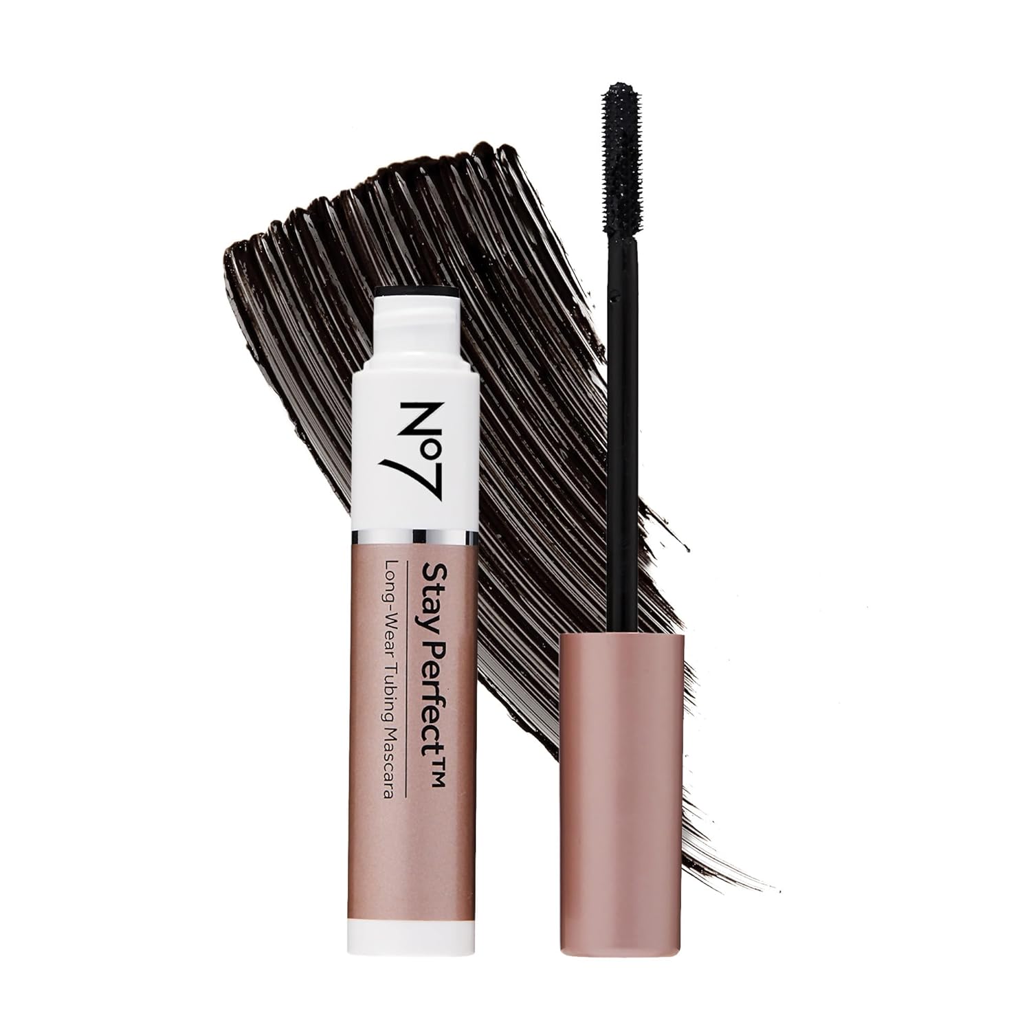 No7 Stay Perfect Mascara – Smudge-Free, Long-Lasting Volume Up to 24 Hours with Straight Brush – Rain & Tear-Proof (7ml)