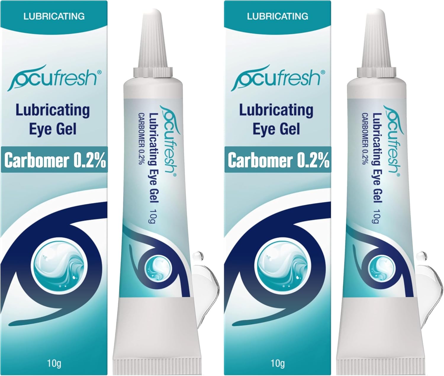 Ocufresh CARBOMER 0.2% Lubricating Eye Gel | Eye Gel Drops for Tired & Dry Eyes | Night Relief, 10G (Pack of 2)