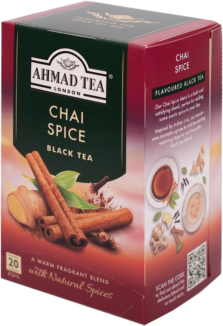 Ahmad Tea Chai Spice Tea | Black Tea - 20 Teabag Sachets