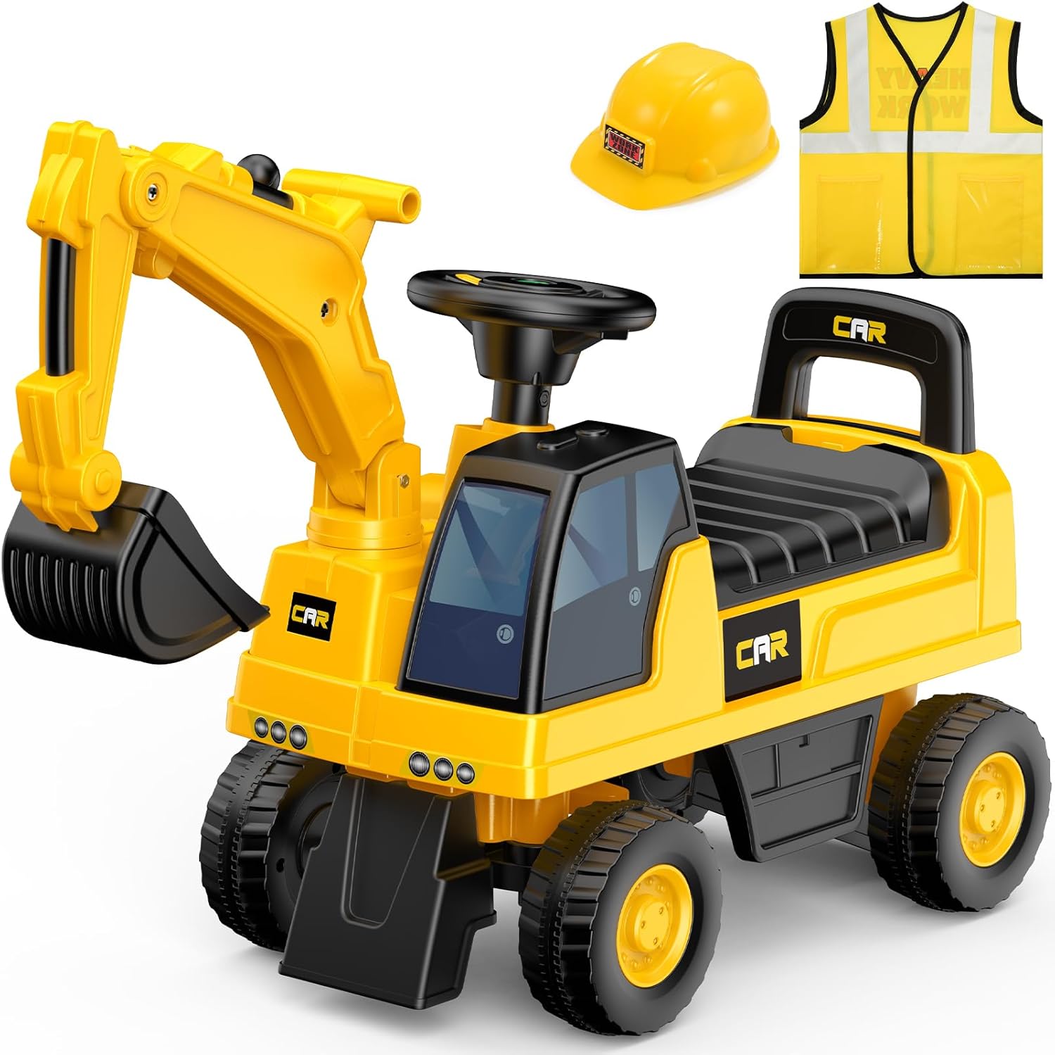 Naxudcoo Big Digger Toys For 1-3 Year Old Boys Girls: Kids Ride On Digger Toys, Construction Toy For Toddlers Construction Vehicles For Kid, Boys Toy Gifts For 1 2 3 Year Old Kids