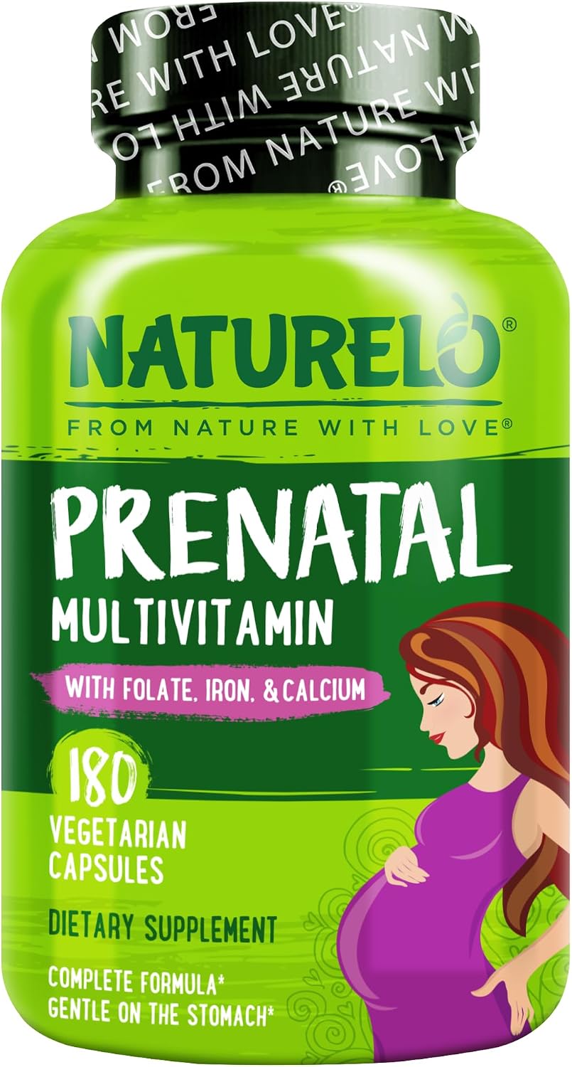 NATURELO Prenatal Multivitamin with Choline & Folate, 180 Capsules