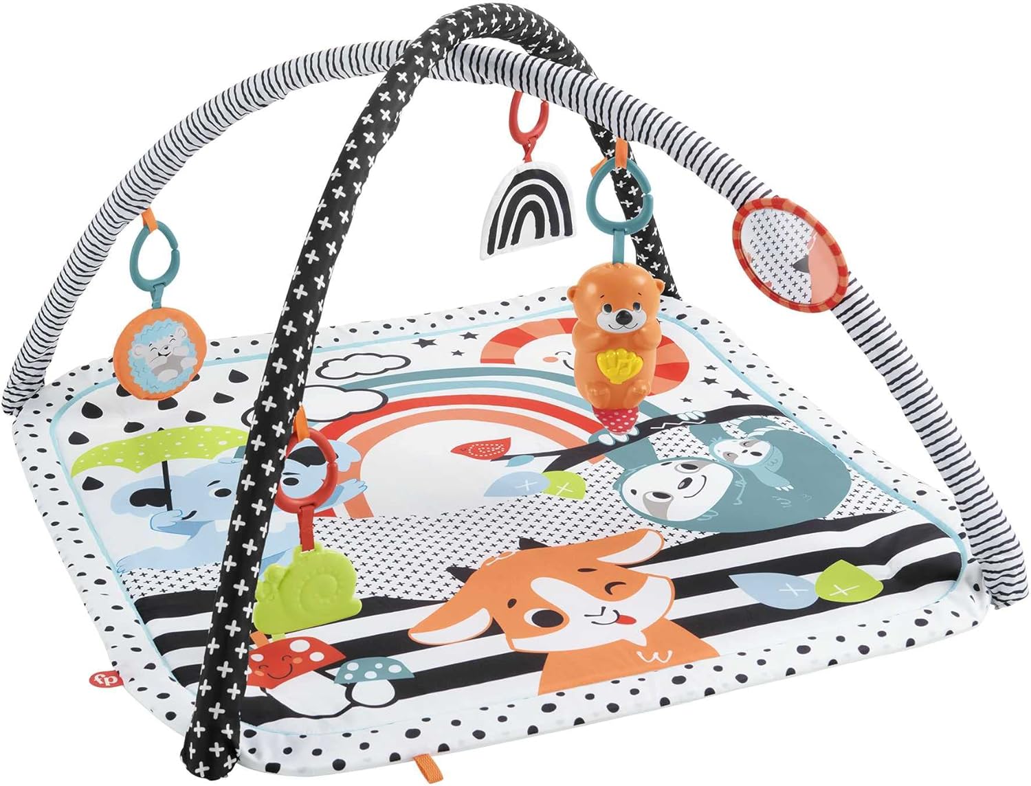 Fisher-Price Glow & Grow Gym Baby Play Mat, Baby Gym Play Mat for Newborn to 3 Year Old with Light Up Musical Otter, Toys and Comfy Baby Mats for Floor Play, Playmats & Floor Gyms Baby Toys, HBP41