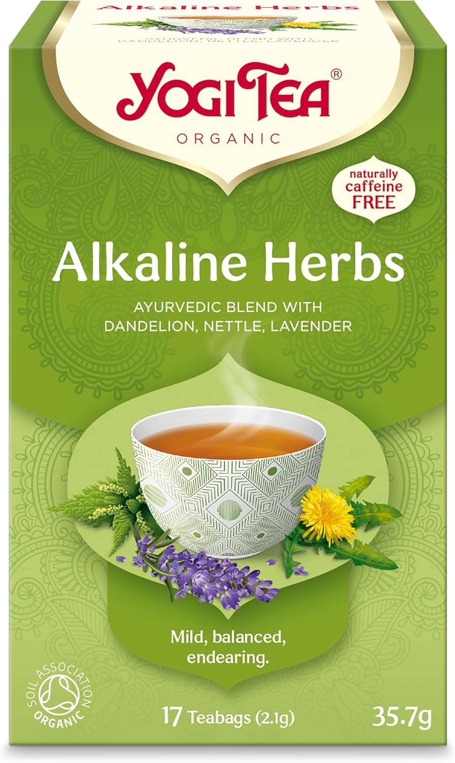 Yogi Tea, Alkaline Herbs, Organic Herbal Tea, Naturally Caffeine Free, Blend of Dandelion, Nettle and Lavender, 17 Tea Bags