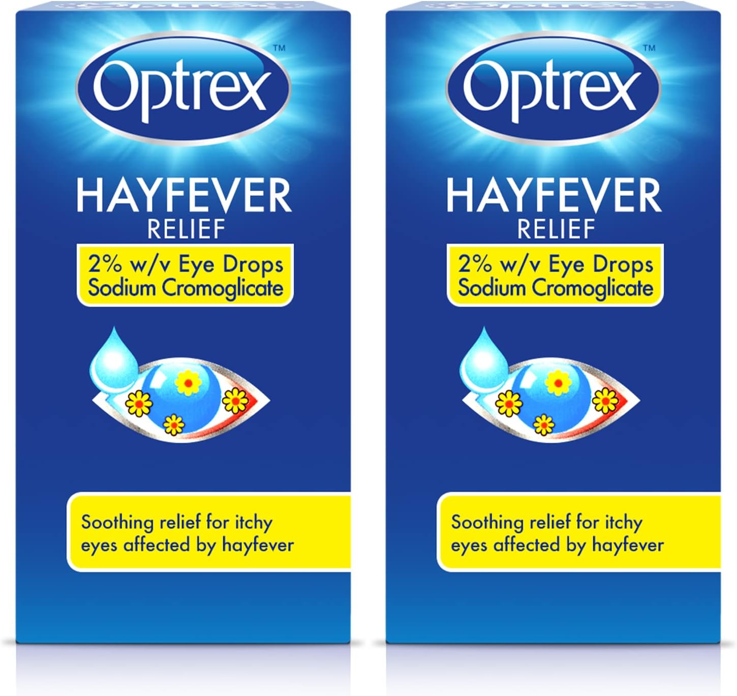 Optrex Hayfever Allergy Relief Eye Drops, Soothing for Itchy Dry Tired Eyes, 10 ml (Pack of 2)