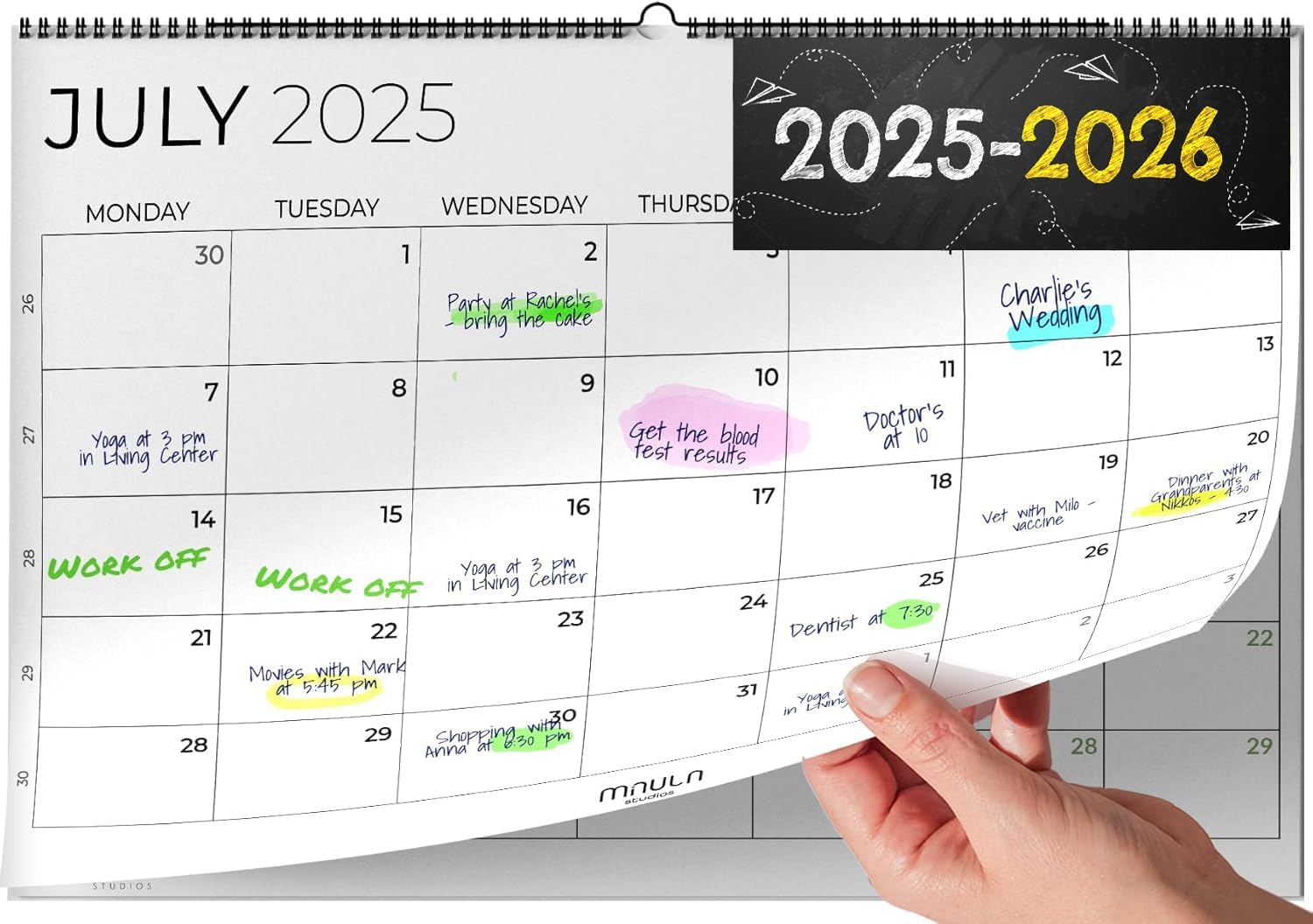 2025 2026 Wall Calendar A4 – Academic Year Monthly Wall Planner July 2025-December 2026 – Ideal for Home, Office, School & Family – Month-to-View Calendar for Holidays, Work Organisation & Scheduling