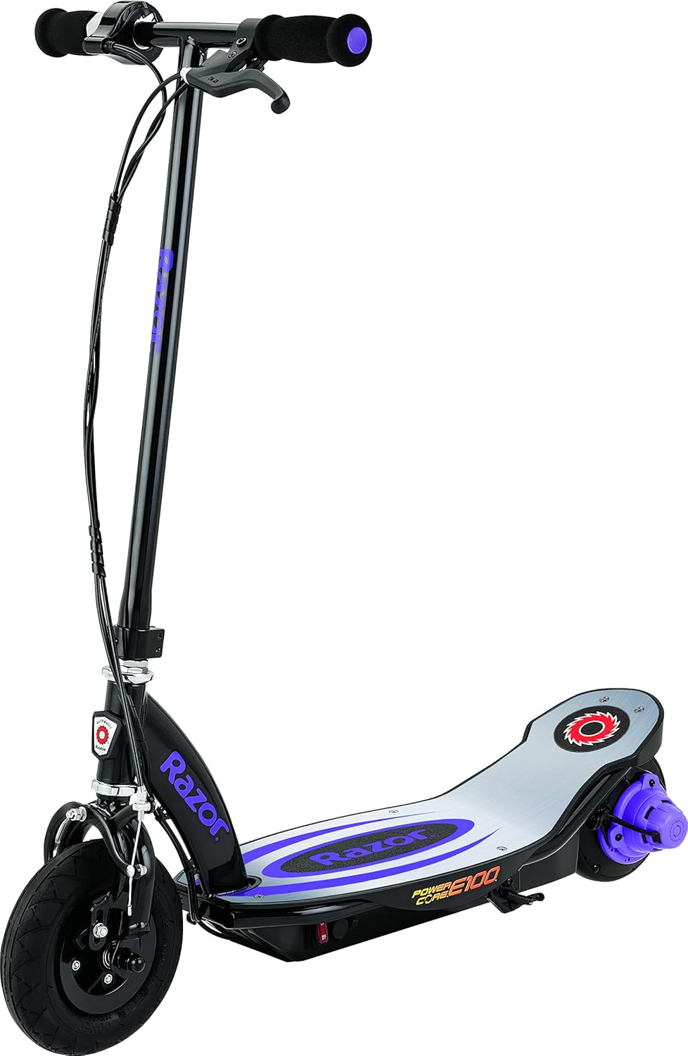 Razor Power Core E100 Electric Scooter - 100w Hub Motor, 8" Air-Filled Tire, Up to 11 mph and 60 min Ride Time, for Kids Ages 8 and Up