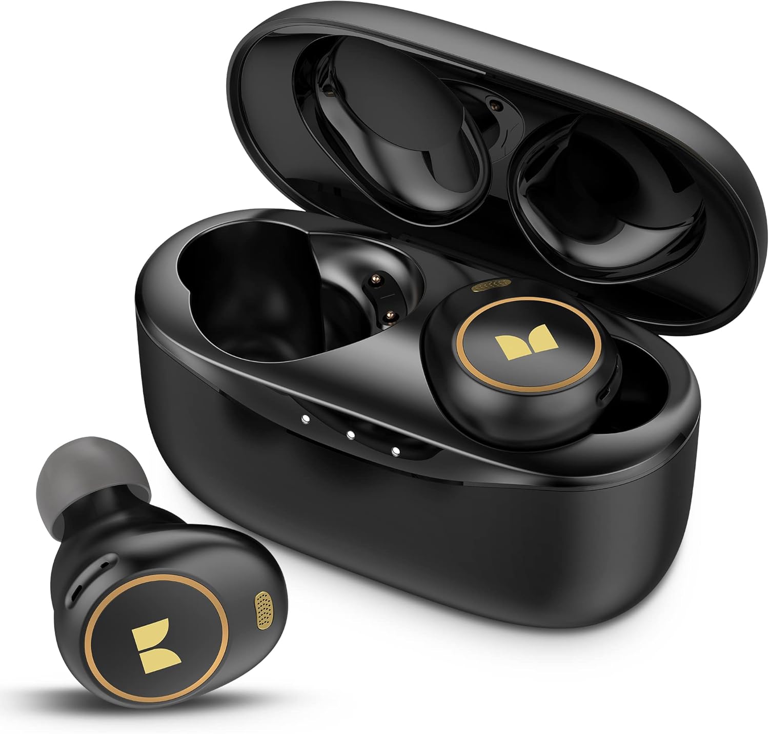 Monster Wireless Earbuds, Achieve 300 AirLinks Bluetooth Headphones Touch Control with Charging Case, Bluetooth Earbuds, Black