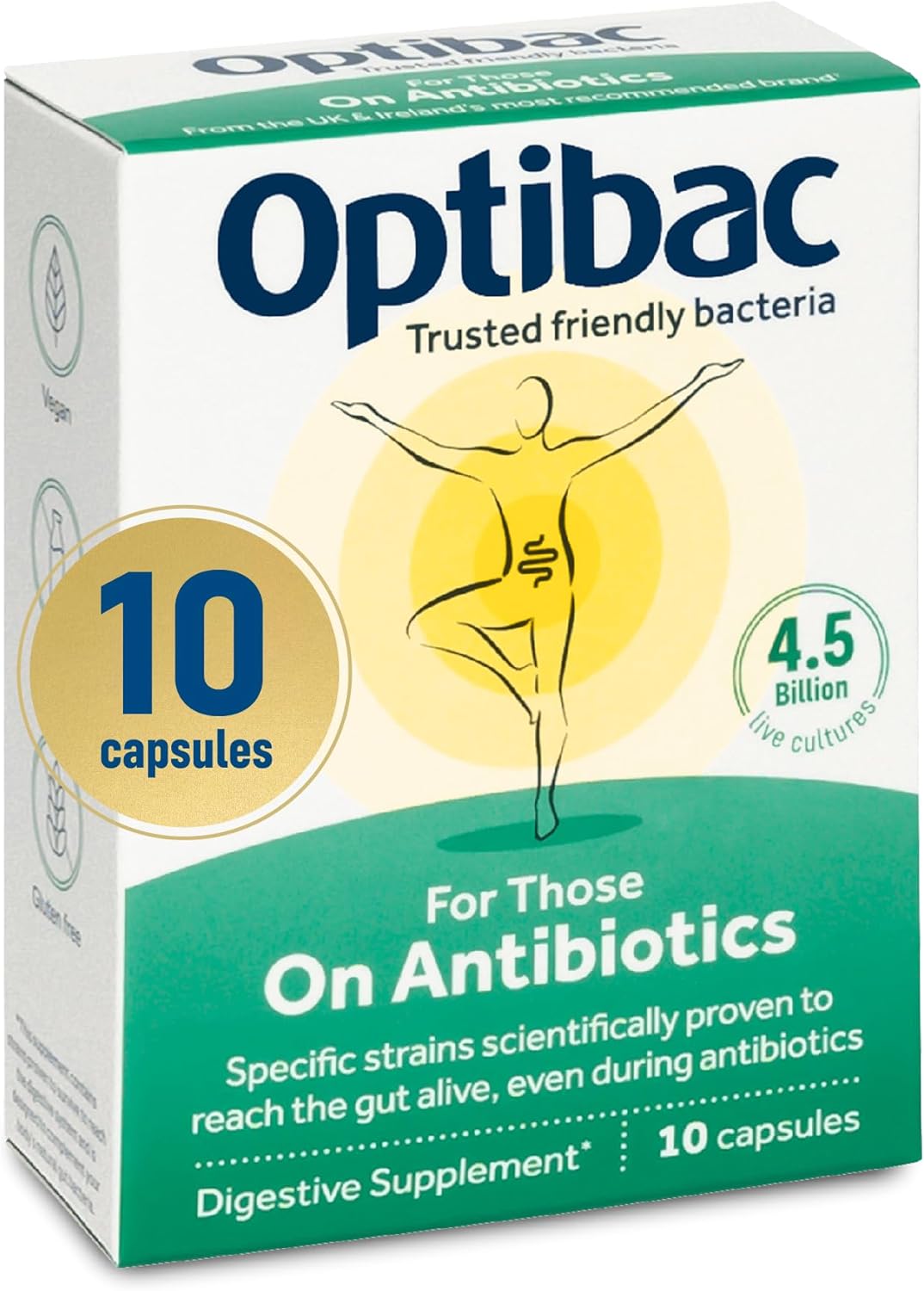 OptiBac Probiotics for Those on Antibiotics - 10 Capsules