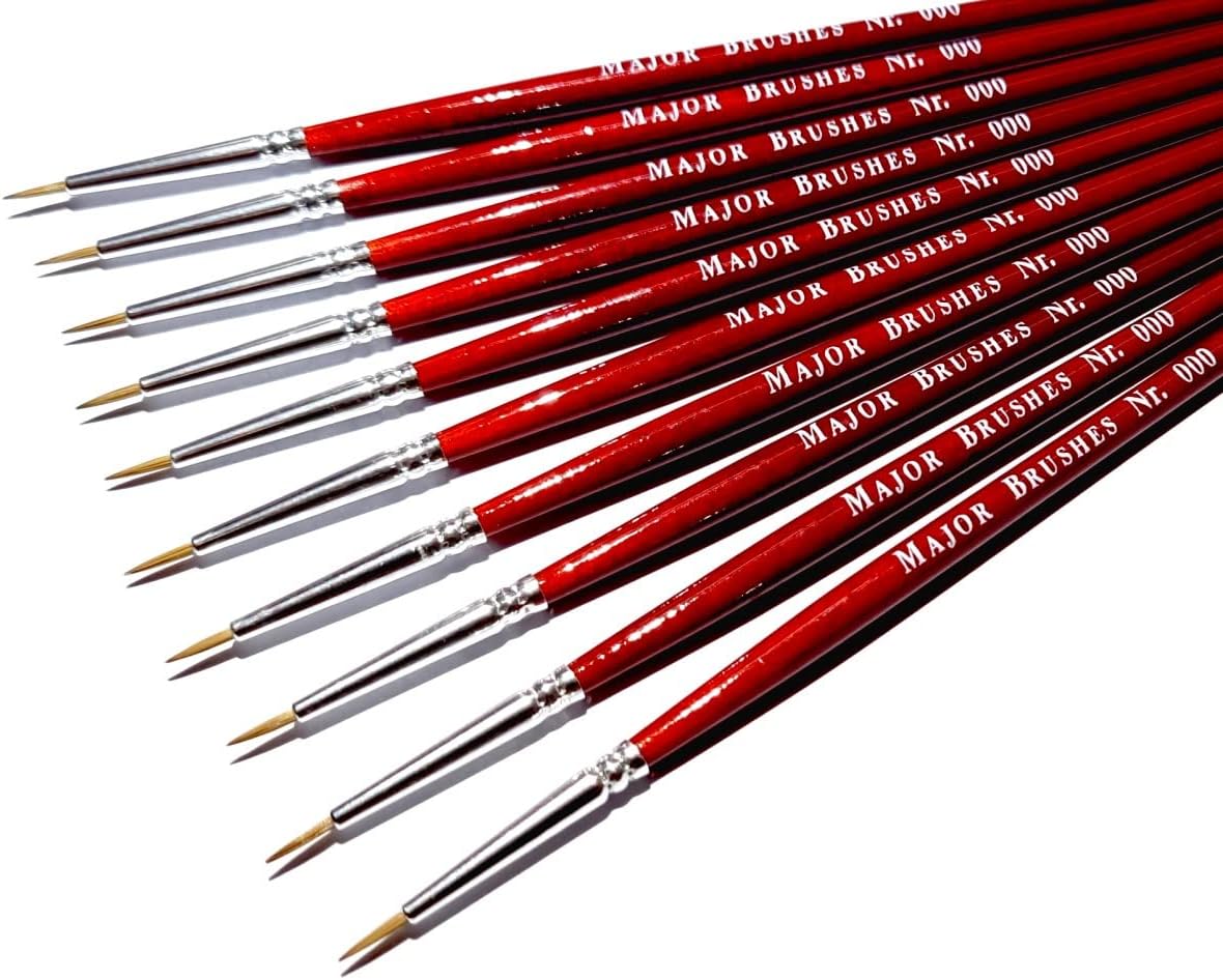 Major Brushes Sable Brush Size 000 - Set of 10