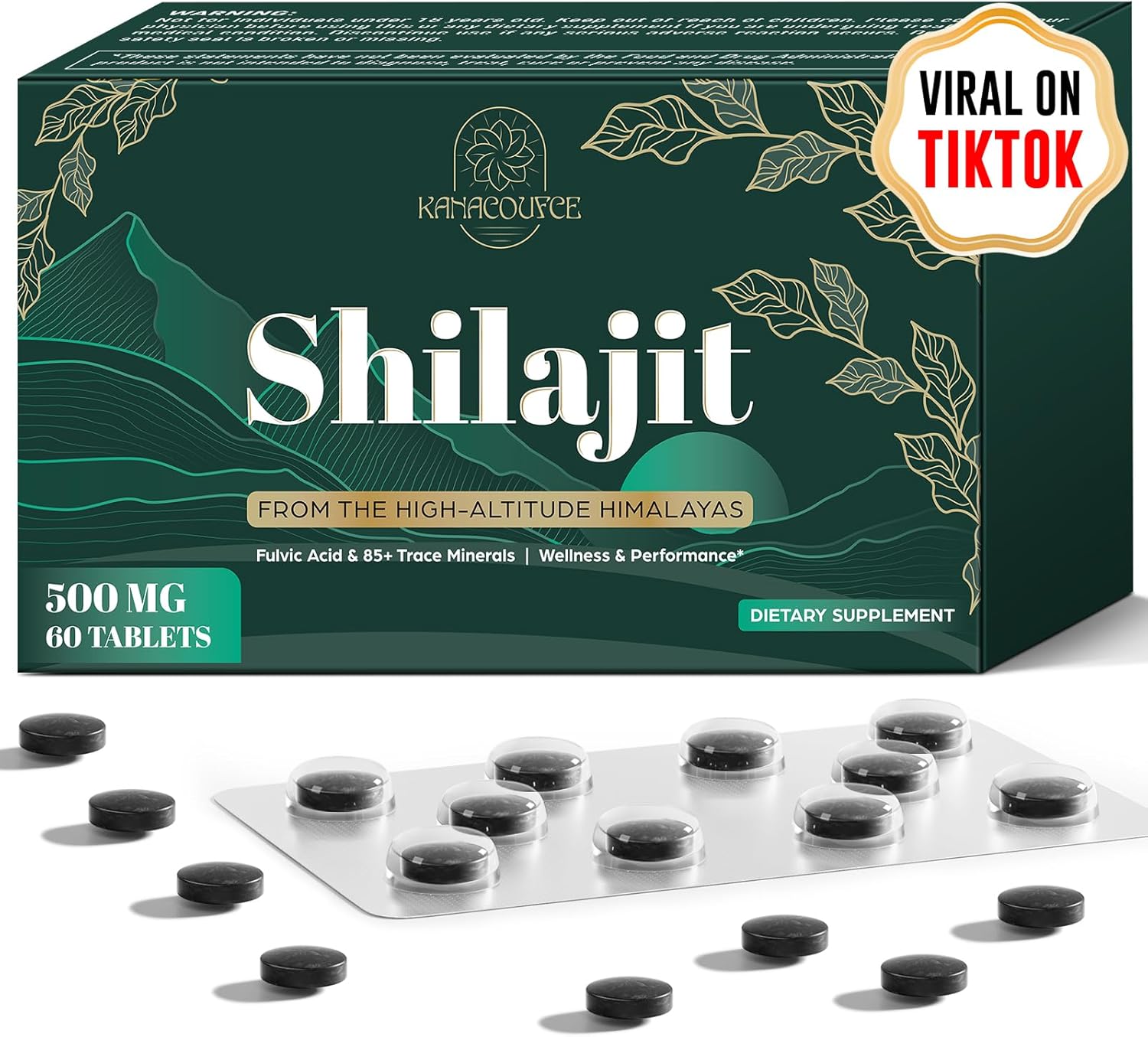 30,000 MG Shilajit Tablets, Shilajit Himalayan Organic, with Fulvic Acid & 85+ Trace Minerals, More Effective Than Shilajit Resin & Capsules, Shilajit for Men & Women, with Lab Test. 60 Count.